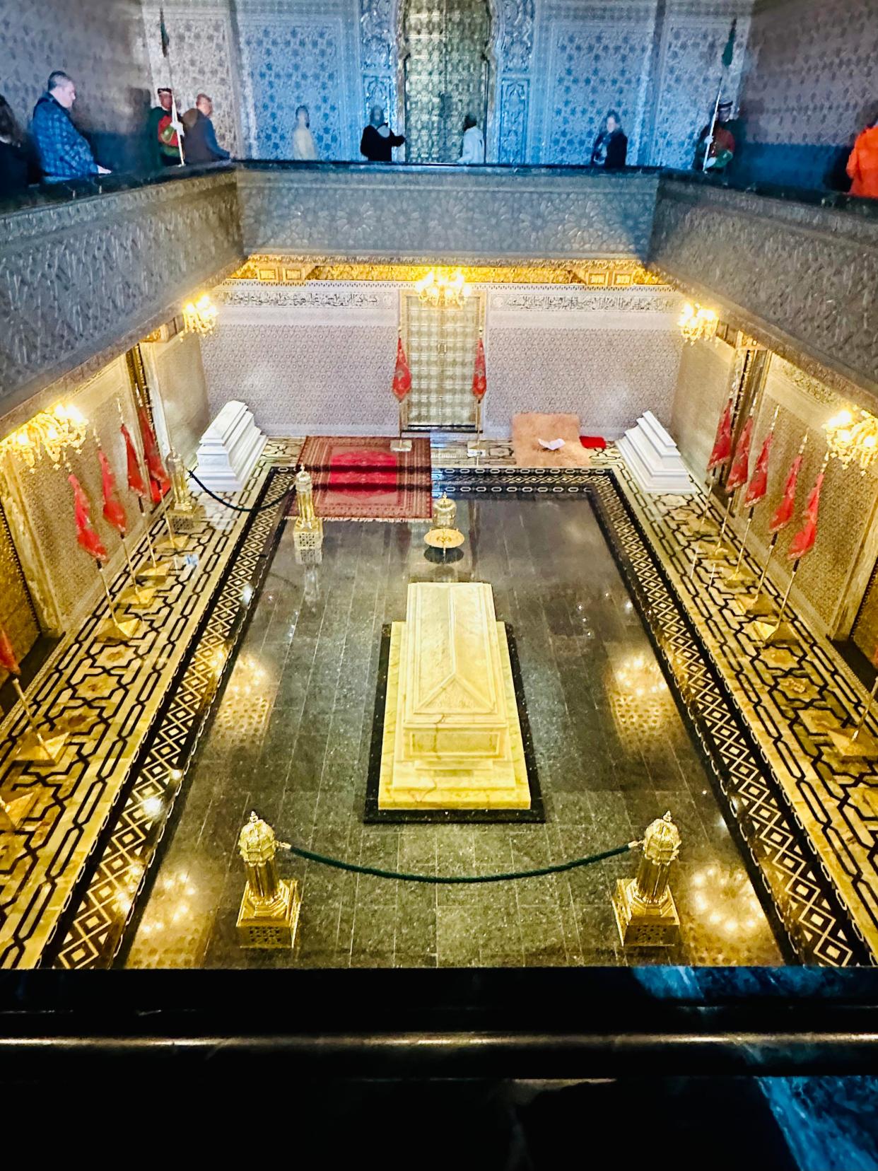 The inside of the Mausoleum of Mohammed V in Rabat