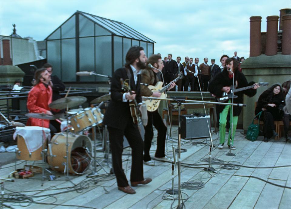 Ringo Starr, Paul McCartney, John Lennon and George Harrison in "The Beatles: Get Back."