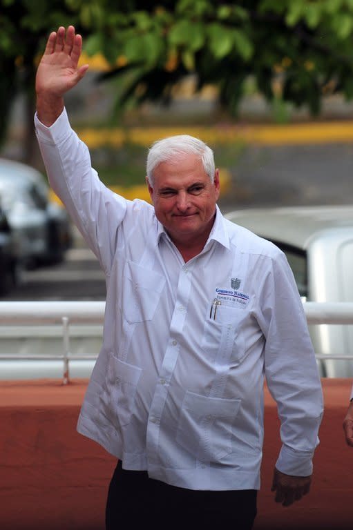 Panama's President Ricardo Martinelli, pictured in Managua, on December 13, 2012. Panama on Monday stopped a North Korean vessel that Martinelli said had sailed from Cuba and tried to illegally sneak suspected sophisticated missile material through the Panama Canal