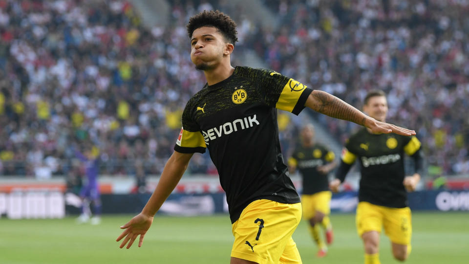 Sancho has recorded four goals and six assists in 10 Bundesliga games for Dortmund this season.