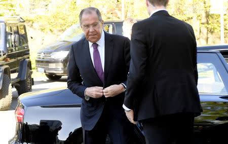Russia's Minister of Foreign Affairs Sergei Lavrov arrives for The Ministers for Foreign Affairs of the Council of Europe's annual meeting in Helsinki, Finland May 17, 2019. Lehtikuva/Vesa Moilanen via REUTERS