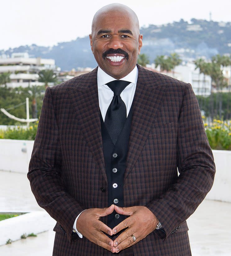 U.S. comedian and talk show host Steve Harvey. (Photo: AP Photo/Philippe Farjon)