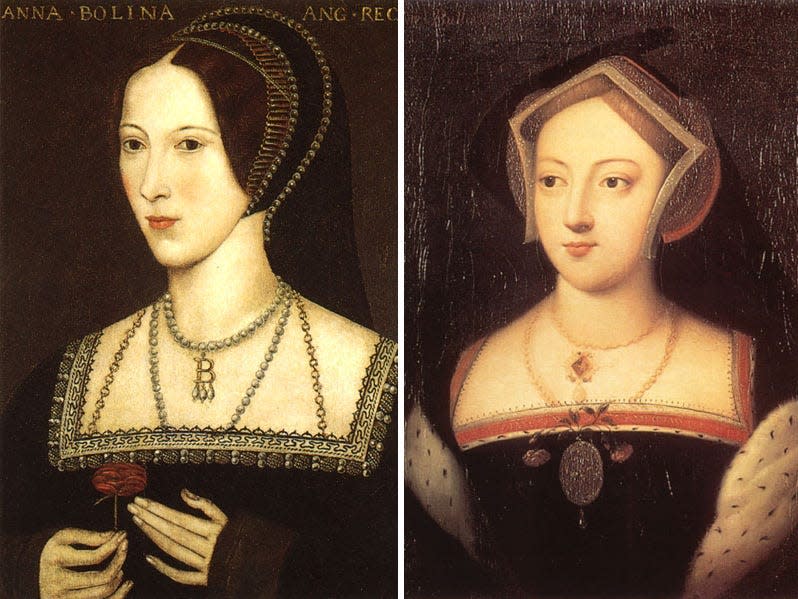 Anne Boleyn (left) and Mary Boleyn