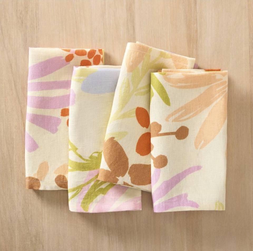 <p><a href="https://go.redirectingat.com?id=74968X1596630&url=https%3A%2F%2Fwww.westelm.com%2Fproducts%2Fmosey-me-napkins-garden-set-of-4-d16514&sref=https%3A%2F%2F" rel="nofollow noopener" target="_blank" data-ylk="slk:Shop Now;elm:context_link;itc:0;sec:content-canvas" class="link ">Shop Now</a></p><p>Mosey Me Napkins</p><p>westelm.com</p><p>$44.99</p><span class="copyright">West Elm</span>