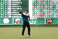 FILE - In this May 19, 2019, file photo, Brooks Koepka reacts after winning the PGA Championship golf tournament at Bethpage Black in Farmingdale, N.Y. Koepka goes for a third straight PGA Championship title this week in San Francisco. (AP Photo/Seth Wenig, File)