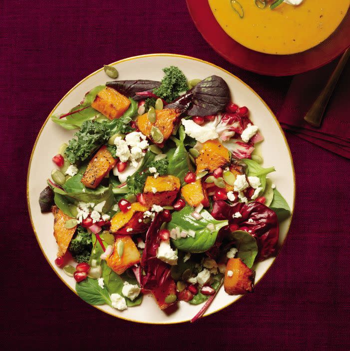 8) Roasted Pumpkin and Pomegranate Salad with Pumpkin Seed Oil Vinaigrette