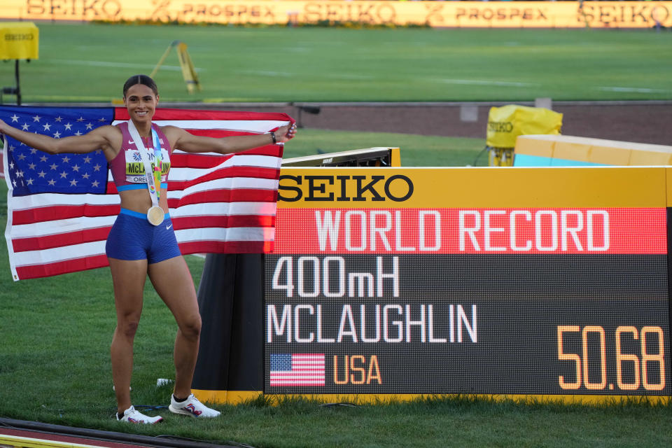 Sydney McLaughlin hat nicht nur WM-Gold gewonnen, sondern auch einen neuen Weltrekord aufgestellt. (Bild: Reuters)