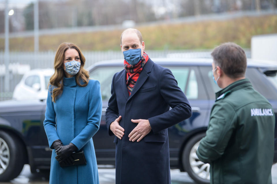 The Duke and Duchess of Cambridge visited the Scottish Ambulance Service near Edinburgh. (Getty Images) 