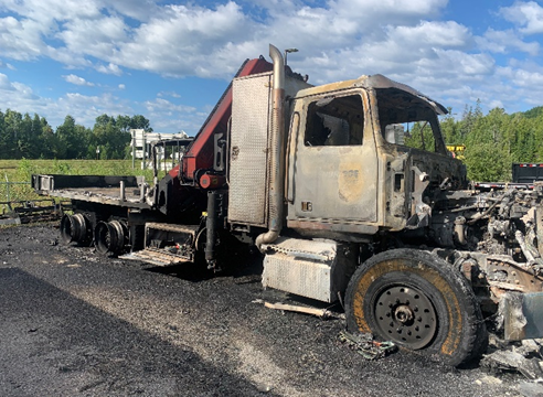 On Wednesday, Aug. 31, 2022, a suspicious fire broke out at energy company Enbridge's St. Ignace site, damaging several vehicles and pieces of equipment. The pipeline was not impacted.