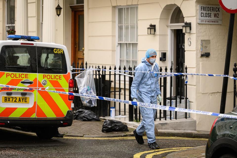 Police forensic team outside house in Bayswater, centra London (Getty Images)