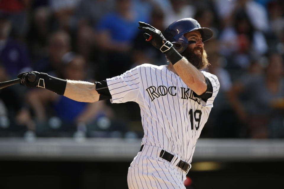Charlie Blackmon was once again rewarded for his excellent offensive performance. (AP Photo/David Zalubowski)
