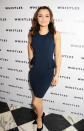 <b>London Fashion Week AW13 FROW </b><br><br>Samantha Barks dons a navy peplum dress at the Whistles show.<br><br>© Getty