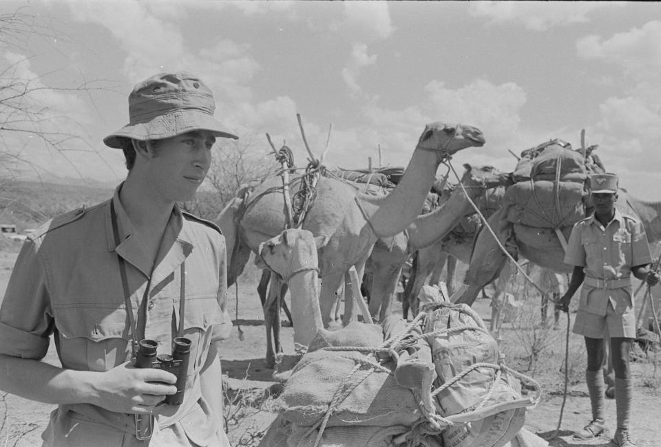 The Prince of Wales on a four-day safari through Ngare Ndare Valley in northern Kenya (Photo by William Lovelace/Daily Express/Getty Images)