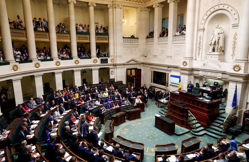 General view of the Belgian Parliament during its plenary session in Brussels