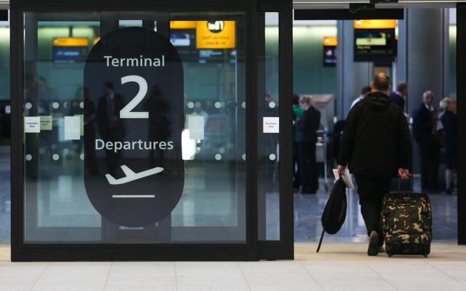 Departures entrance at Heathrow airport