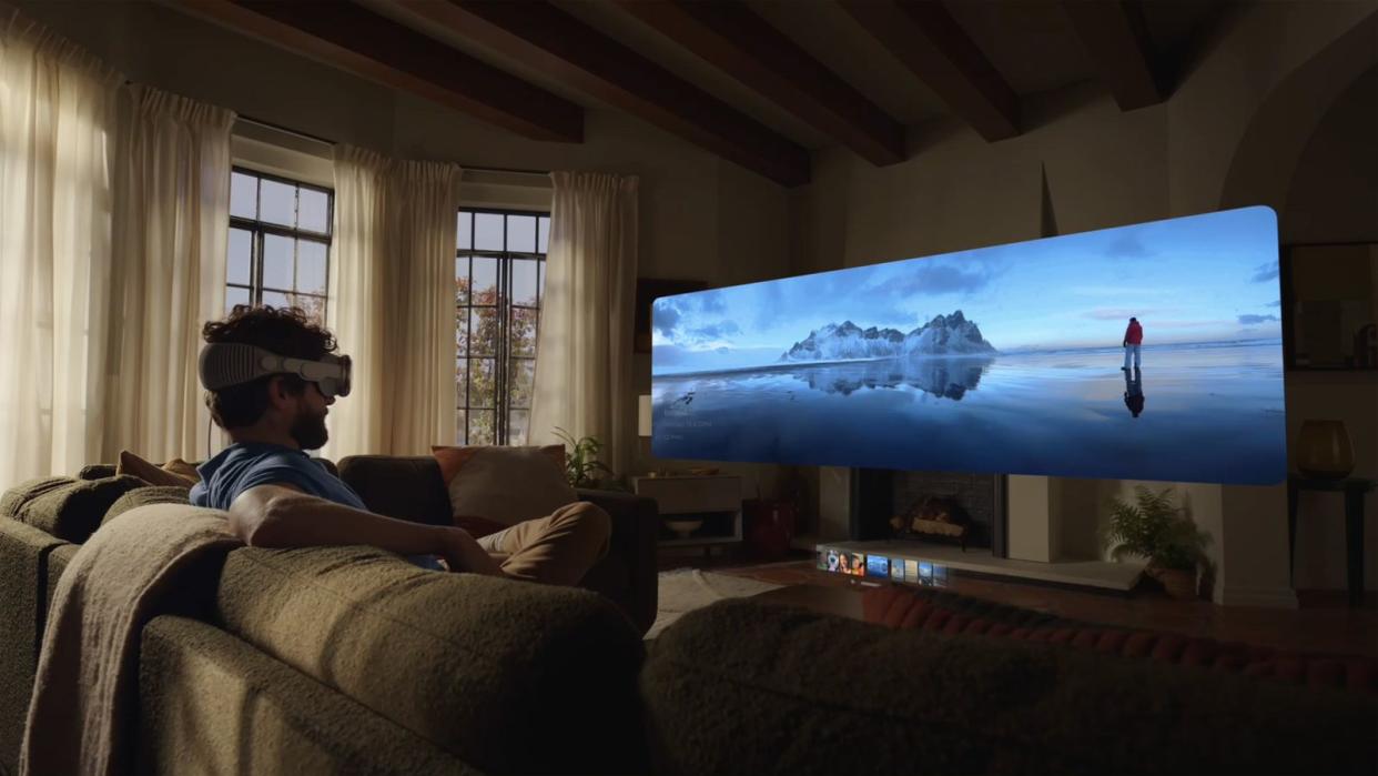 Bessere als Kino? Manche Tester sind begeistert von den Displays in Apple Vision Pro. (Bild: Apple)