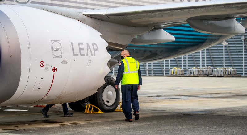 FAA Chief Steve Dickson conducts a pre-flight check of a Boeing 737 MAX aircraft in Seattle