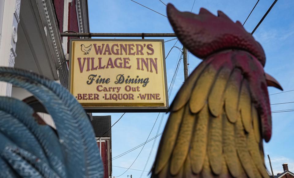 Wagner's Village Inn won a James Beard award for their fried chicken. What's their secret? Time and cast irons. The chicken is deep fried in 14 inch cast irons that have been seasoned by lard for over 68 years. Owner Daniel Saccomando bought the restaurant from his mother. Photographed on Thursday, March 2, 2023 in Oldenburg. 