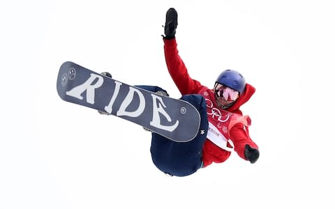 Billy Morgan of Great Britain competes during the Men's Big Air Final  - Credit: Getty