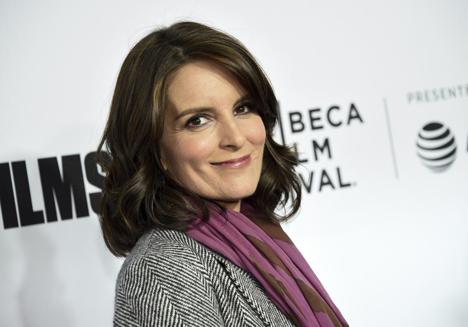 FILE - In this April 18, 2018 file photo, Tina Fey attends the Tribeca Film Festival world premiere of "Love, Gilda" in New York. Fey turns 53 on May 18. (Photo by Evan Agostini/Invision/AP, File)