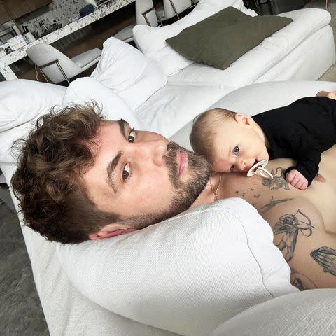 <p>Nick Viall/Instagram</p> Nick Viall (left) and his daughter River Rose