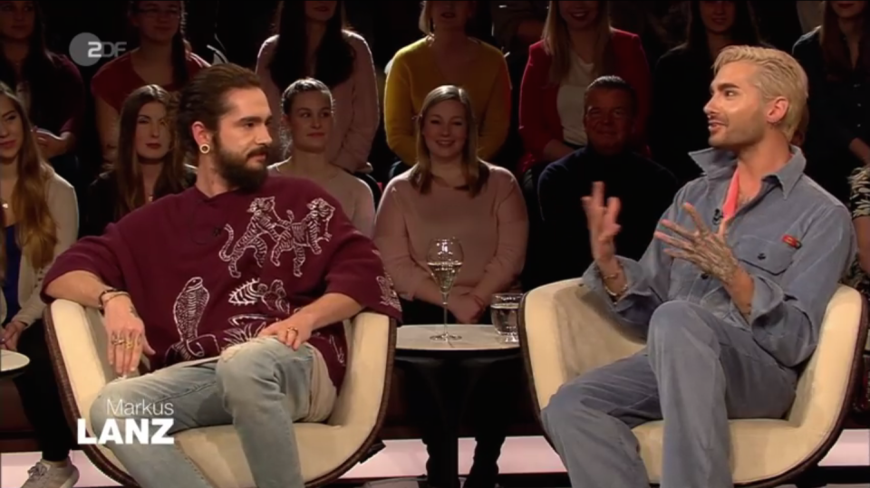 Die Brüder Tom und Bill Kaulitz von Tokio Hotel sprechen bei Lanz über die Liebe. Foto: ZDF Screenshot