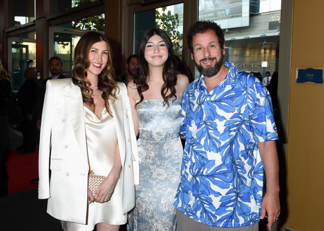 Jackie Sandler, Sunny Sandler and Adam Sandler at the premiere of 