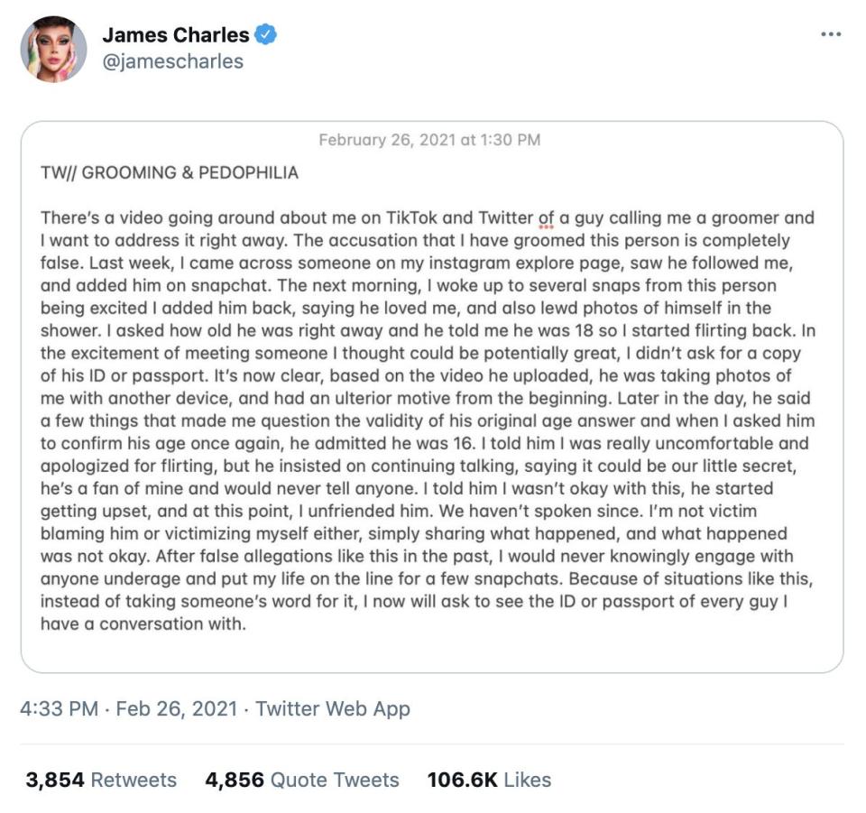 james charles tweet