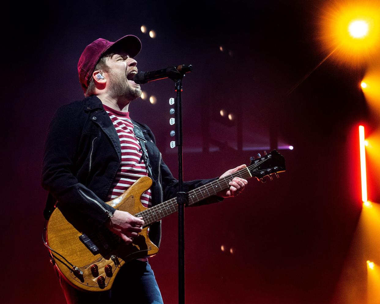 Patrick Stump on lead vocals at the Fall Out Boy show.