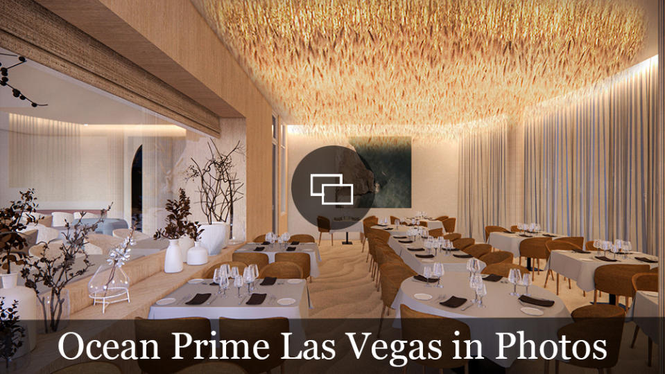 A rendering of the Ocean Prime dining room