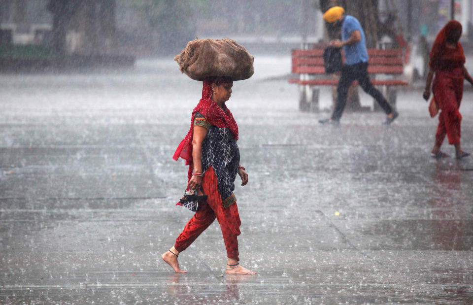 Heavy rains in Chandigarh, India