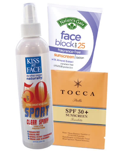 Kiss My Face, Tocca, Nature's Gate SPF