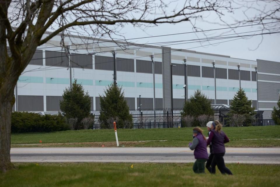 Amazon Web Services data center in Hilliard, Ohio, part of the cloud computing infrastructure built by Amazon. 