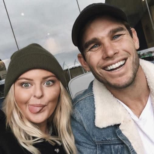 Emma and her footballer hubby Tom met at school. Photo: Instagram/emmahawkins_