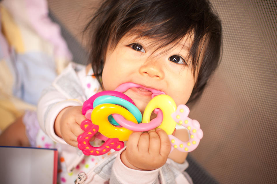 Teething toys were one of the items that were discovered to have high concentrations of chlorinated paraffins. (Photo via Getty Images)