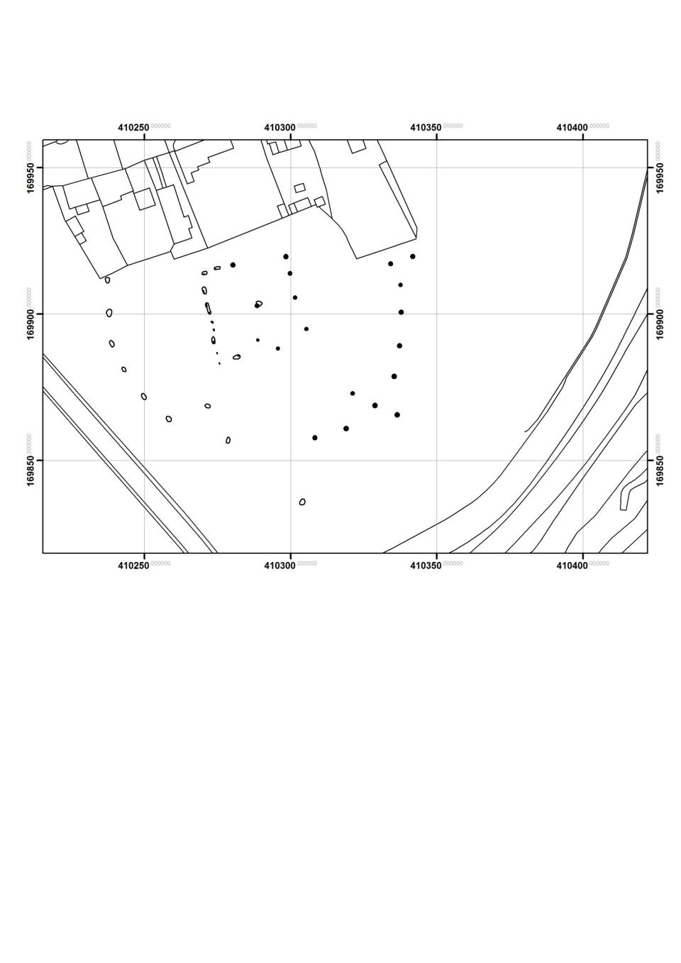 The reconstructed ground plan of the Southern Inner Circle combining the result sof the current survey with the 1939 excavation. - Credit: An Ordnance Survey/EDINA supplied service. 