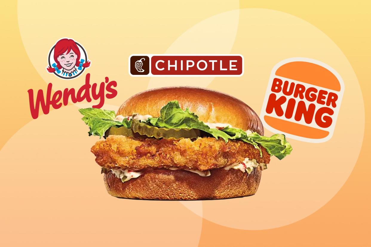 Burger King's Big Fish Sandwich with Wendy's, Burger King's, and Chipotle's Logos