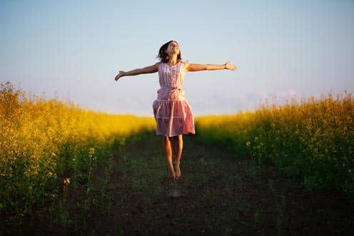 <span class="caption">Don't worry, be happy.</span> <span class="attribution"><a class="link " href="https://www.shutterstock.com/image-photo/happy-woman-jumps-sky-yellow-meadow-134407094" rel="nofollow noopener" target="_blank" data-ylk="slk:Shutterstock;elm:context_link;itc:0;sec:content-canvas">Shutterstock</a></span>