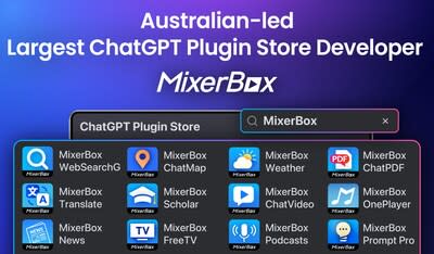 MixerBox solidifies its position as the largest developer on the ChatGPT Plugin Store by plugin count, with more than 10 plugins in the plugin store. 