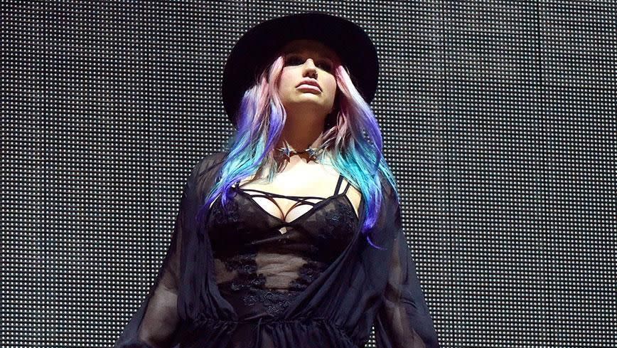 Kesha took to the Coachella stage alongside Zedd to surprise her fans. Photo: Getty Images