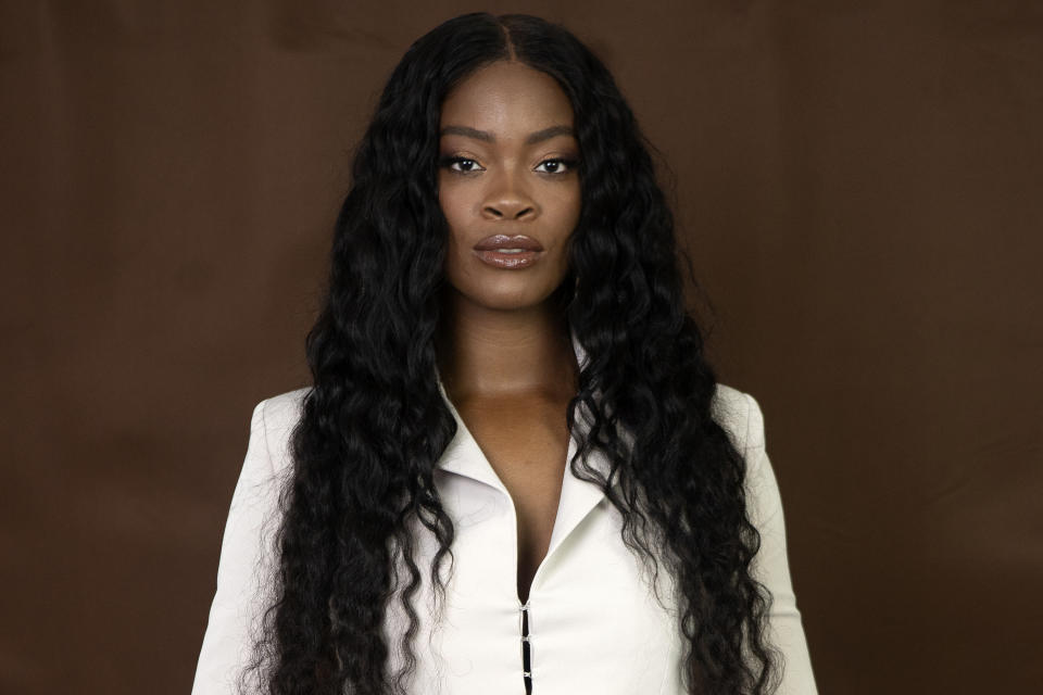 R&B singer Ari Lennox poses for a portrait in New York on Sept. 15, 2022 to promote her sophomore album "Age/Sex/Location. (AP Photo/Gary Gerard Hamilton)