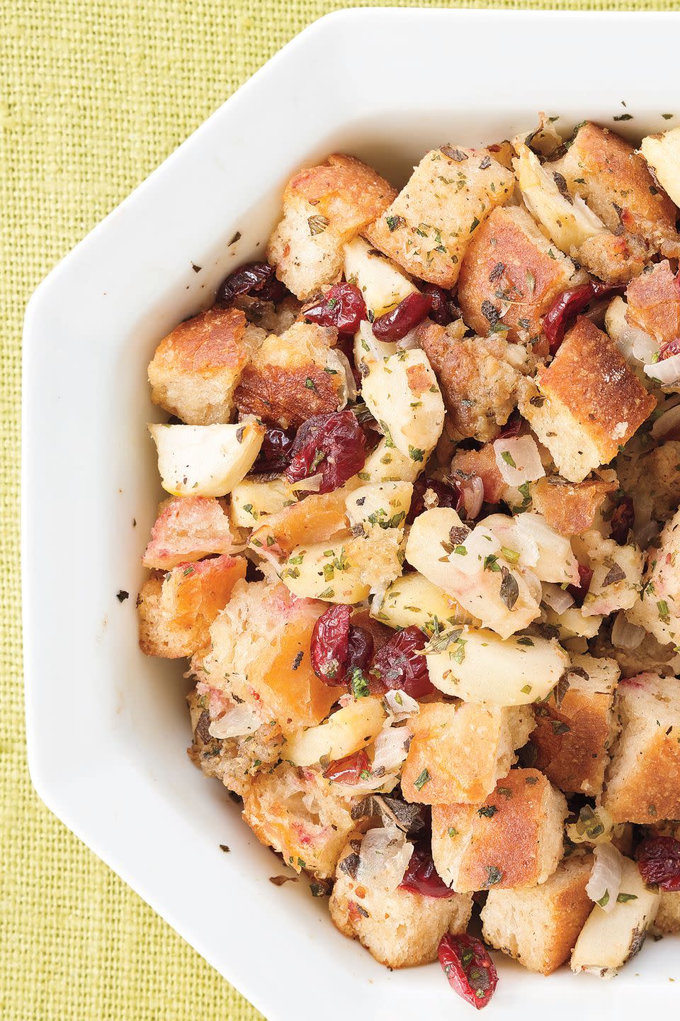 Sourdough Stuffing with Sausage, Cranberries, and Apples