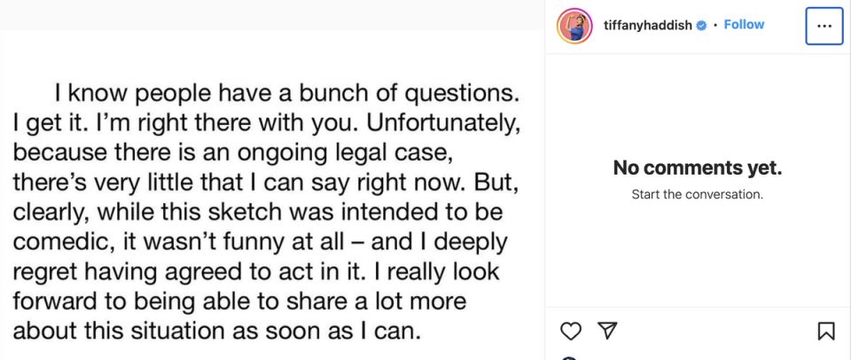 Tiffany Haddish Instagram post (Tiffany Haddish/ Instagram screenshot)