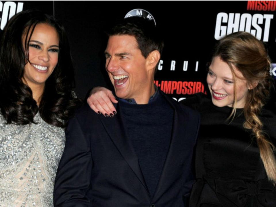 Seydoux (right) with Tom Cruise and Paula Patton at the 'Mission Impossible: Ghost Protocol' UK premiere