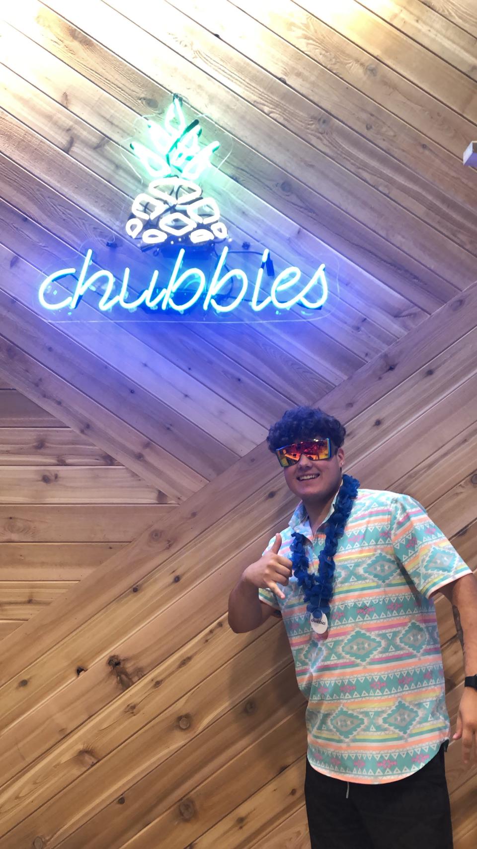 Being creative for the photos is part of what goes into becoming a Chubbies model. Nate Jones took a shot at Chubbies’ modeling competition in the spring of 2023.
