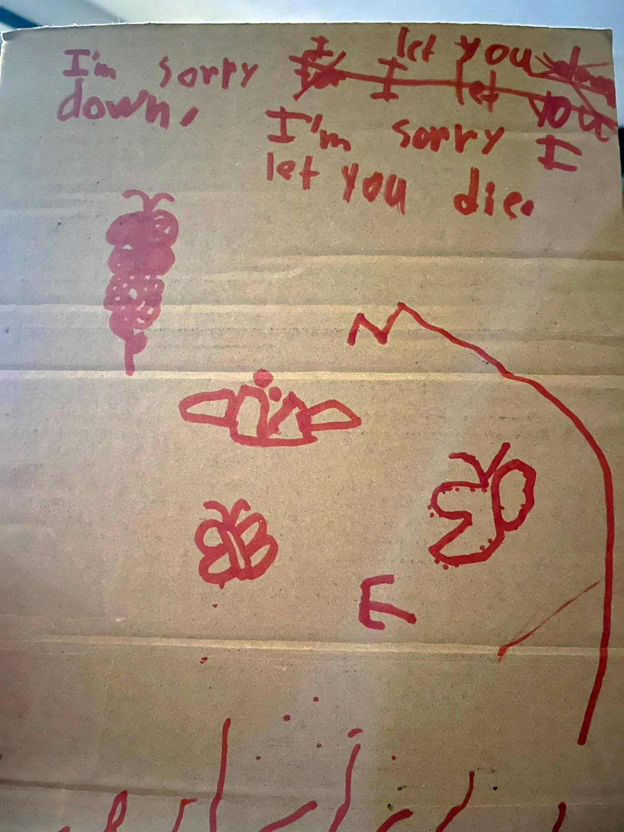 A picture Daniel drew for his cousin, Ellie.  (Courtesy Briana Ruiz)