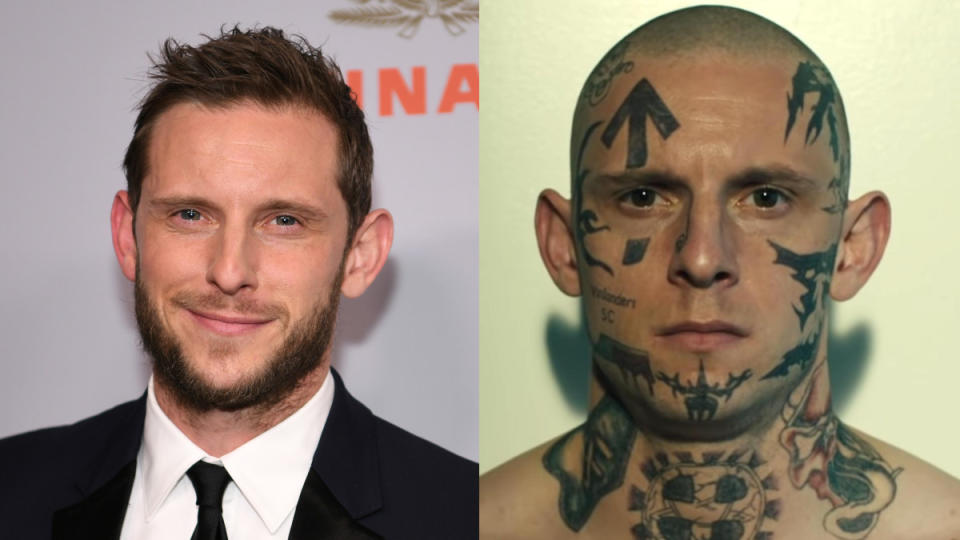 As a former neo-Nazi dealing with the lasting impact of his past beliefs, Bell had to sport an entire face's worth of tattoos. He's a long way from Billy Elliot now. (Credit: Morgan Lieberman/WireImage/Lionsgate)