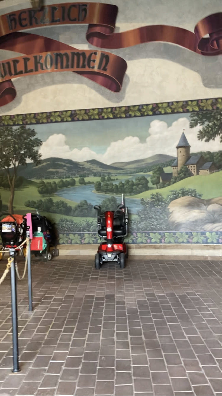 tapestry of the lake and castle mural