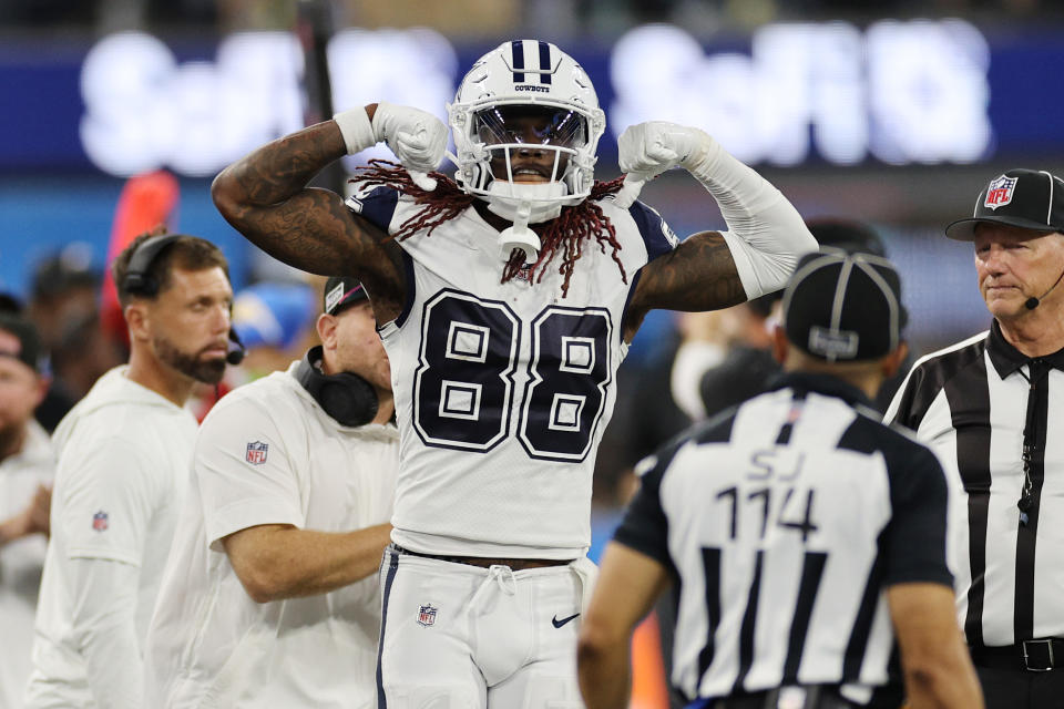 CeeDee Lamb led the Cowboys attack with 117 yards on seven catches. (Photo by Kevork Djansezian/Getty Images)