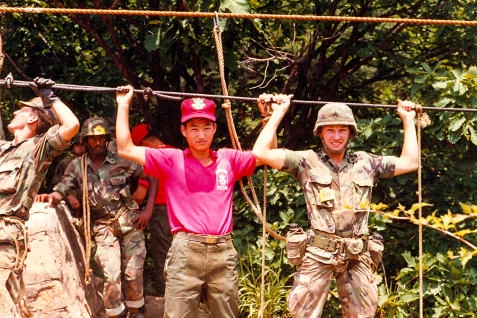 Craig Morgan, right, at Camp Casey in Dongducheon, South Korea, in the late 1980s. (Courtesy Craig Morgan)